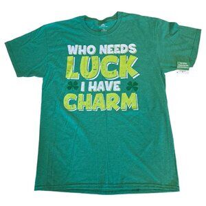 🪻BOGO🪻 "Who Needs Luck I Have Charm" St. Patrick's‎ Day T-Shirt Size 2XL
